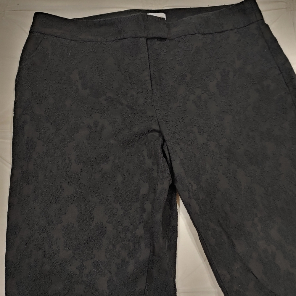 Laundry By Shelli Segal Black Textured Trousers